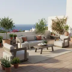JUST HOME COLLECTION - Juego De Terraza Sala Exterior Aluminio 5 Piezas Fortaleza