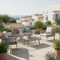 JUST HOME COLLECTION - Juego De Terraza Sala Exterior Aluminio 4 Piezas Pompeya