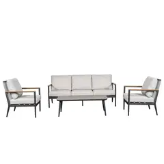 JUST HOME COLLECTION - Juego De Terraza Sala Exterior Aluminio 4 Piezas Barcelona