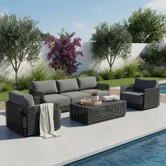 JUST HOME COLLECTION - Juego De Terraza Sala Exterior Aluminio 4 Piezas Chicago