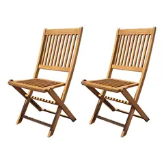 JUST HOME COLLECTION - Set X 2 Sillas Plegable Acacia sin Brazos Bristol