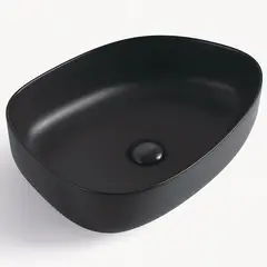 SENSI DACQUA - Lavamanos de Sobreponer Cerámico Forma Negro Mate