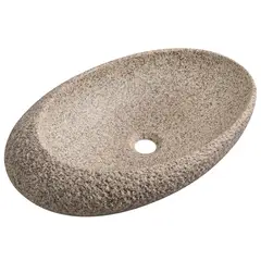 SENSI DACQUA - Lavamanos de Sobreponer Cerámico Ova Textura Piedra