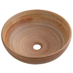 SENSI DACQUA - Lavamanos de Sobreponer Cerámico Circular Textura Natural