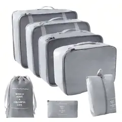 JUST HOME COLLECTION - Set de 7 piezas Organizador de Viaje Tela