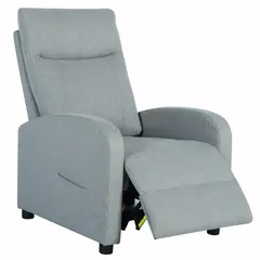 JUST HOME COLLECTION - Silla Reclinable 1 Puesto Seattle Tela 67,5x99,5x91 cm Gris