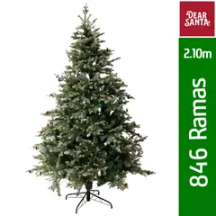 DEAR SANTA - Árbol de Navidad Ramas Mix 210cm 846 Ramas Verde
