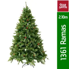 DEAR SANTA - Árbol de Navidad Berries/Piña 210cm 1361 Ramas Verde