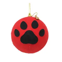 DEAR SANTA - Bola de Navidad Rojo/Negro Pet 10cm en Poliéster Pet Glam