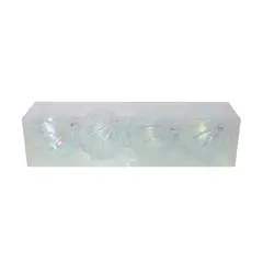 DEAR SANTA - Set de 4 Bolas de Navidad 15cm en Plástico Azul y Tornasol