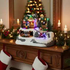 undefined - Villa Navideña Santa Casa Tren 17cm