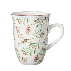 undefined - Mug de Navidad Flores Navidad 350ml Blanco