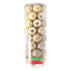 DEAR SANTA - Set de 40 Bolas de Navidad 6cm en Poliestireno Dorado Champagne