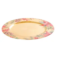 DEAR SANTA - Base para Plato de Navidad en Plástico Flor 32cm Amarillo/Dorado