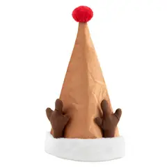 DEAR SANTA - Gorro Navidad Rudolph en Poliéster Café/Rojo/Blanco 46cm