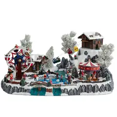 DEAR SANTA - Parque de Diversión Navideño Animado Led Integrado 31cm 4.5 V Eléctrica