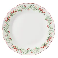 DEAR SANTA - Plato Flores Navidad 26.5cm Blanco