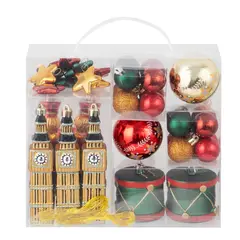 DEAR SANTA - Set de 32 Mix Adornos de Navidad Rojo Plástico
