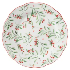 DEAR SANTA - Plato Flores Navidad 19.1cm Blanco