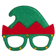 DEAR SANTA - Lentes Duende en Plástico Verde de Navidad 15cm