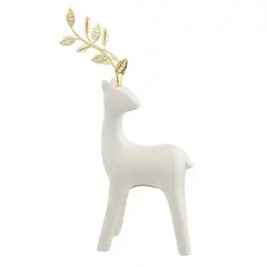 DEAR SANTA - Reno de Navidad Parado Porcelana 26cm Blanco