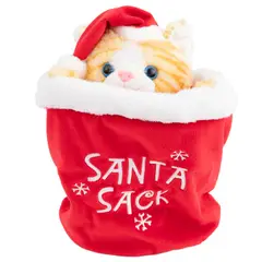 undefined - Gato de Navidad Animado en Bolsa 15cm
