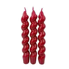 DEAR SANTA - Set de 3 Velas de Navidad en Parafina Vueltas Dorado 19.5cm