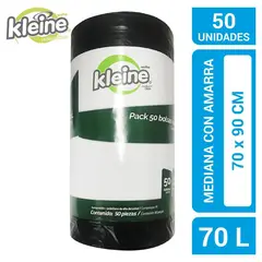 KLEINE WOLKE - Bolsa Rollo 70x90 70 Litros 50 Unidades Negra