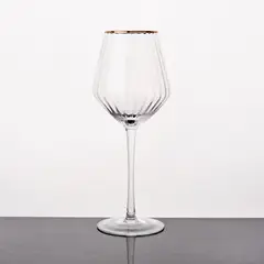 JUST HOME COLLECTION - Copa de Vino de Navidad 460ml Ring Dorado