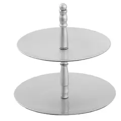 JUST HOME COLLECTION - Soporte de Navidad para Postres 2 Niveles Plata