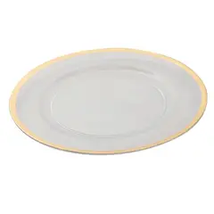 JUST HOME COLLECTION - Base para Plato de Navidad en Plástico Transparente Ring Dorado 32.7cm