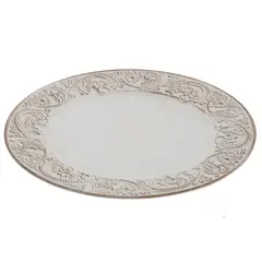 JUST HOME COLLECTION - Base para Plato de Navidad en Plástico Blanco Diseño 32.7 cm