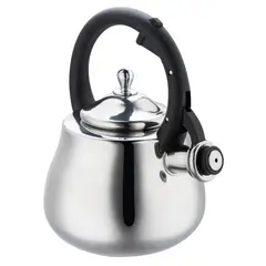 JUST HOME COLLECTION - Tetera en Acero Inoxidable 2.8 26.8cm Litros Plateado/Negro