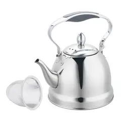 JUST HOME COLLECTION - Tetera en Acero Inoxidable 1.0 Litros 18cm Plateado/Negro
