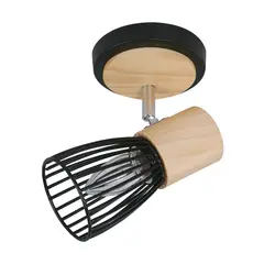 JUST HOME COLLECTION - Aplique Boston 1 Luz E27 Negro/Mad