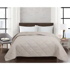 JUST HOME COLLECTION - Quilt Sencillo/Semidoble Beige