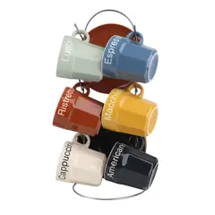 JUST HOME COLLECTION - Setx6 Taza 230ml Rack Metálico