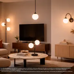 JUST HOME COLLECTION - Lámpara de Pie Moscú 3 Luces Rosca E27 Negro Producto Certificado