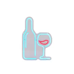 JUST HOME COLLECTION - Lámpara LED Neón Bat Glass Wine