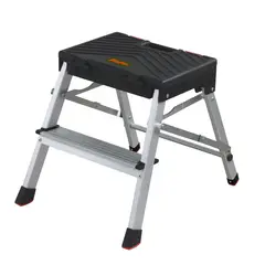 BAUKER - Escalera 2 Peldaños 0.43m Caja Herramienta