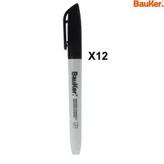 BAUKER - Marcador Permanente Negro x12 Shar