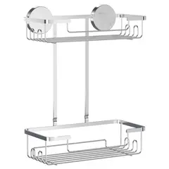 JUST HOME COLLECTION - Organizador de Ducha 2 Niveles Cromada