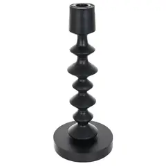 JUST HOME COLLECTION - Candelabro Madera Negro 28cm Bw