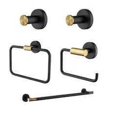 SENSI DACQUA - Kit Accesorios X 5 Piezas Due Negro-Dorado