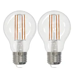 DAIRU - Set de 2 Bombillo LED Filamento Blanco A60 6w E27 Luz Cálida