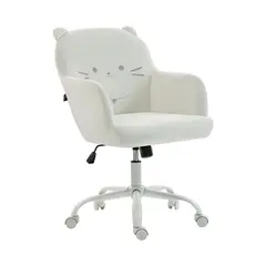JUST HOME COLLECTION - Silla de Escritorio PC Gato 57x92x64 cm Blanco
