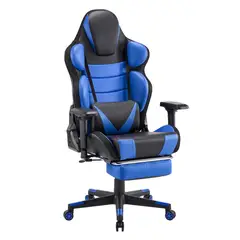 JUST HOME COLLECTION - Silla de Escritorio Gamer Pro Varkon 73x135,5x57 cm Azul/negro