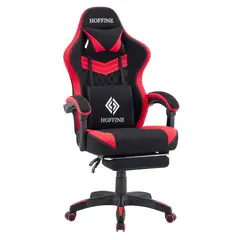 JUST HOME COLLECTION - Silla de Escritorio Gamer Altavoz Led 61,5x129x57 cm Rojo/Negro