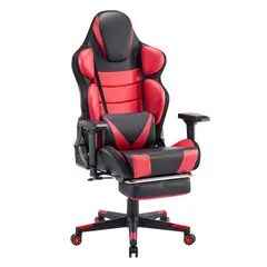 JUST HOME COLLECTION - Silla de Escritorio Gamer Pro Varkon 73x135,5x57 cm Rojo/Negro