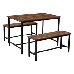 JUST HOME COLLECTION - Juego de Comedor Orly 4 Puestos Café